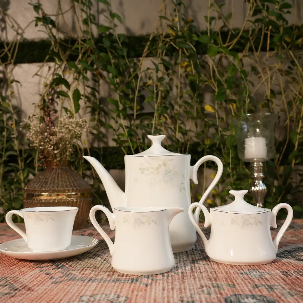 Aristo Blanc Tea Set – Royal White Elegance Cup & Saucer - 12 PCS CUP SAUCER - Cup Saucer