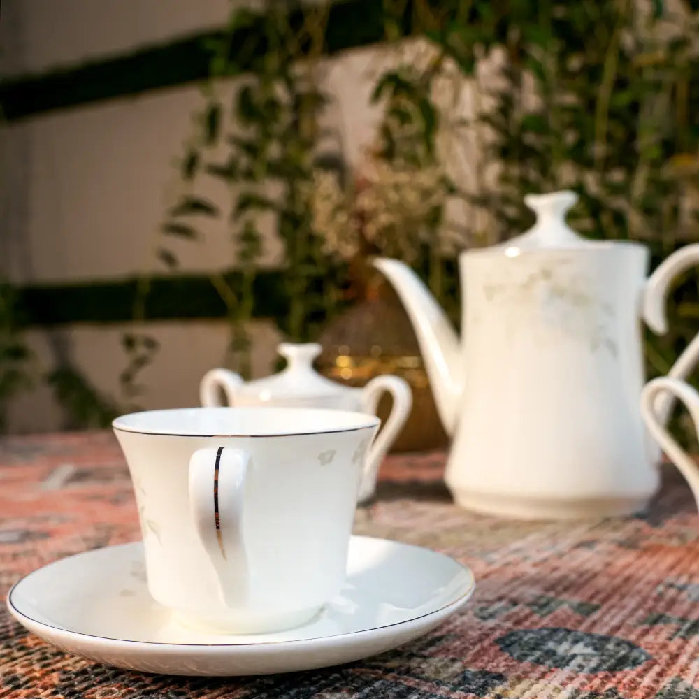 Aristo Blanc Tea Set – Royal White Elegance Cup & Saucer - Cup Saucer