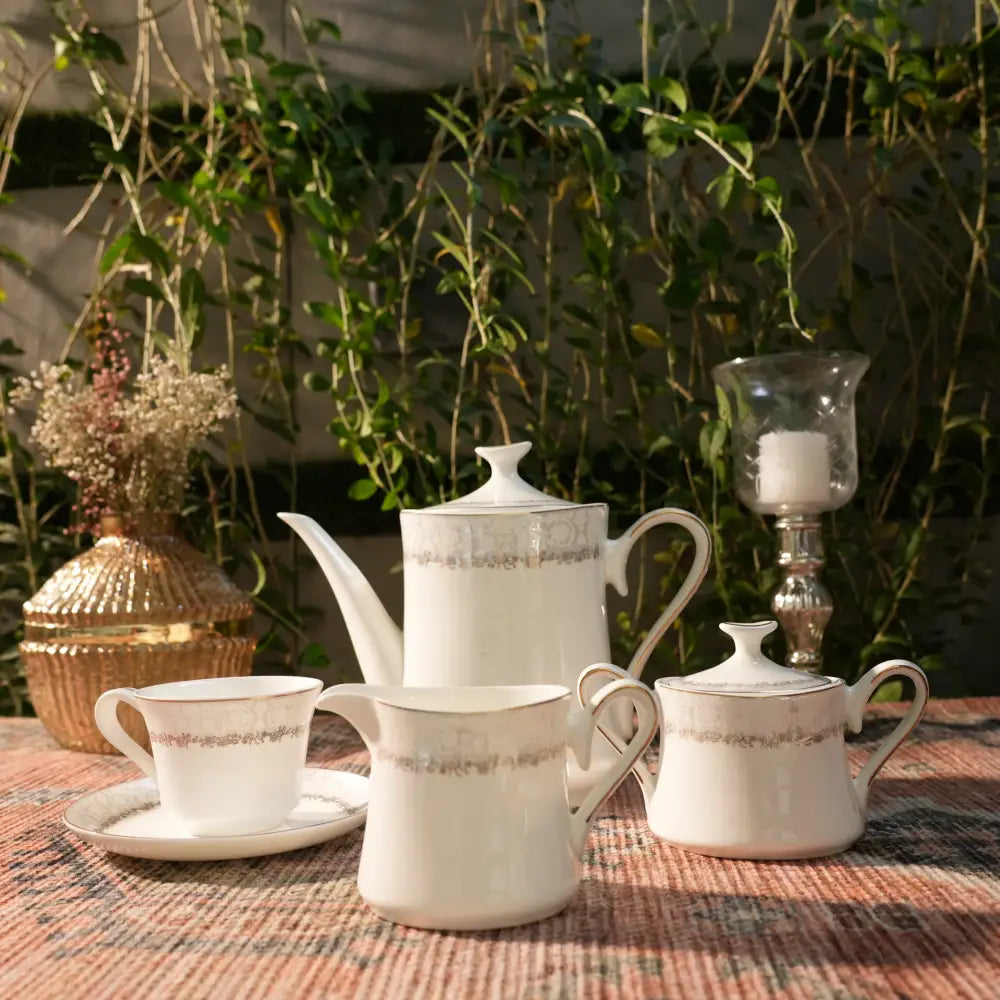 Aristo Blanc Tea Set – Royal White Elegance Cup & Saucer - Cup Saucer