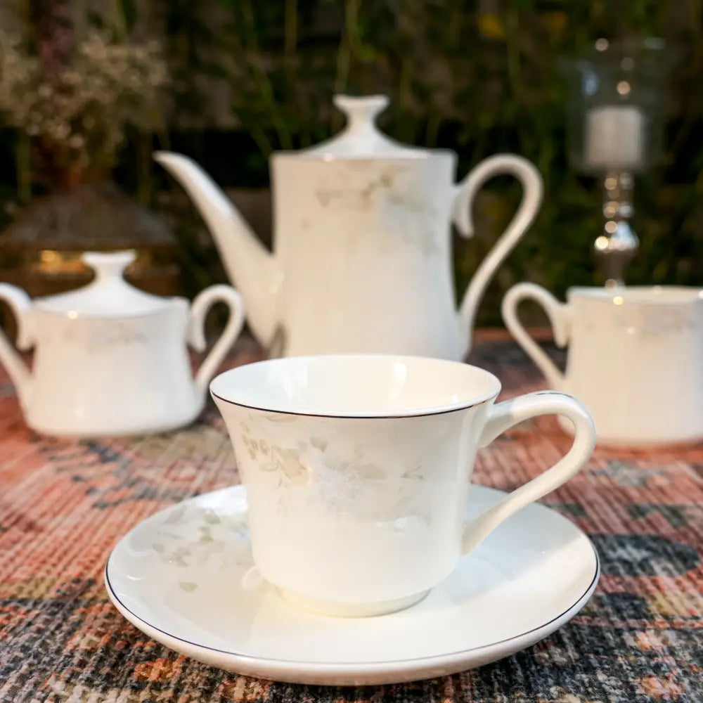 Aristo Blanc Tea Set – Royal White Elegance Cup & Saucer - Cup Saucer