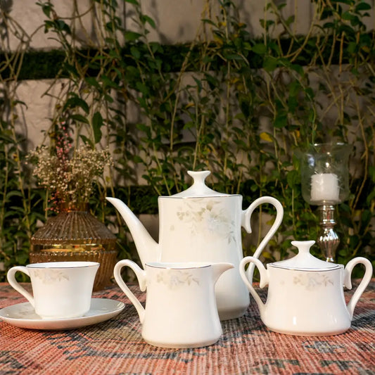 Aristo Blanc Tea Set – Royal White Elegance Cup & Saucer - Cup Saucer