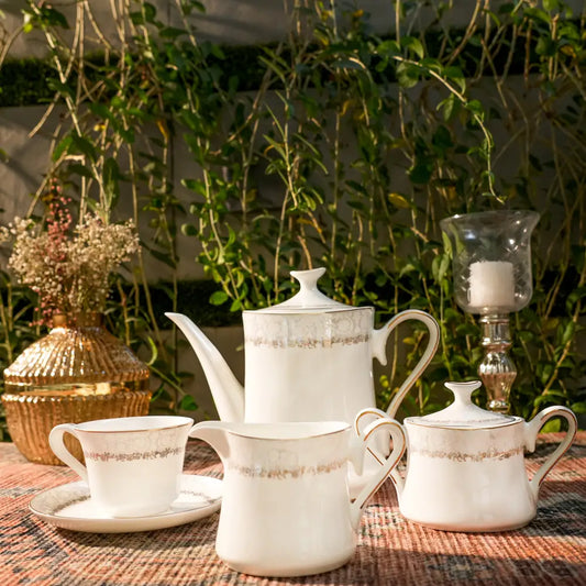 Aristo Blanc Tea Set – Royal White Elegance Cup & Saucer - Cup Saucer