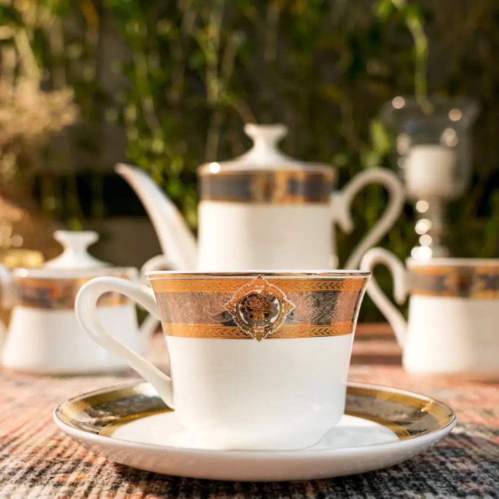 Aurora Blanc Tea Set – Pure White Elegance in Every Sip - Cup Saucer