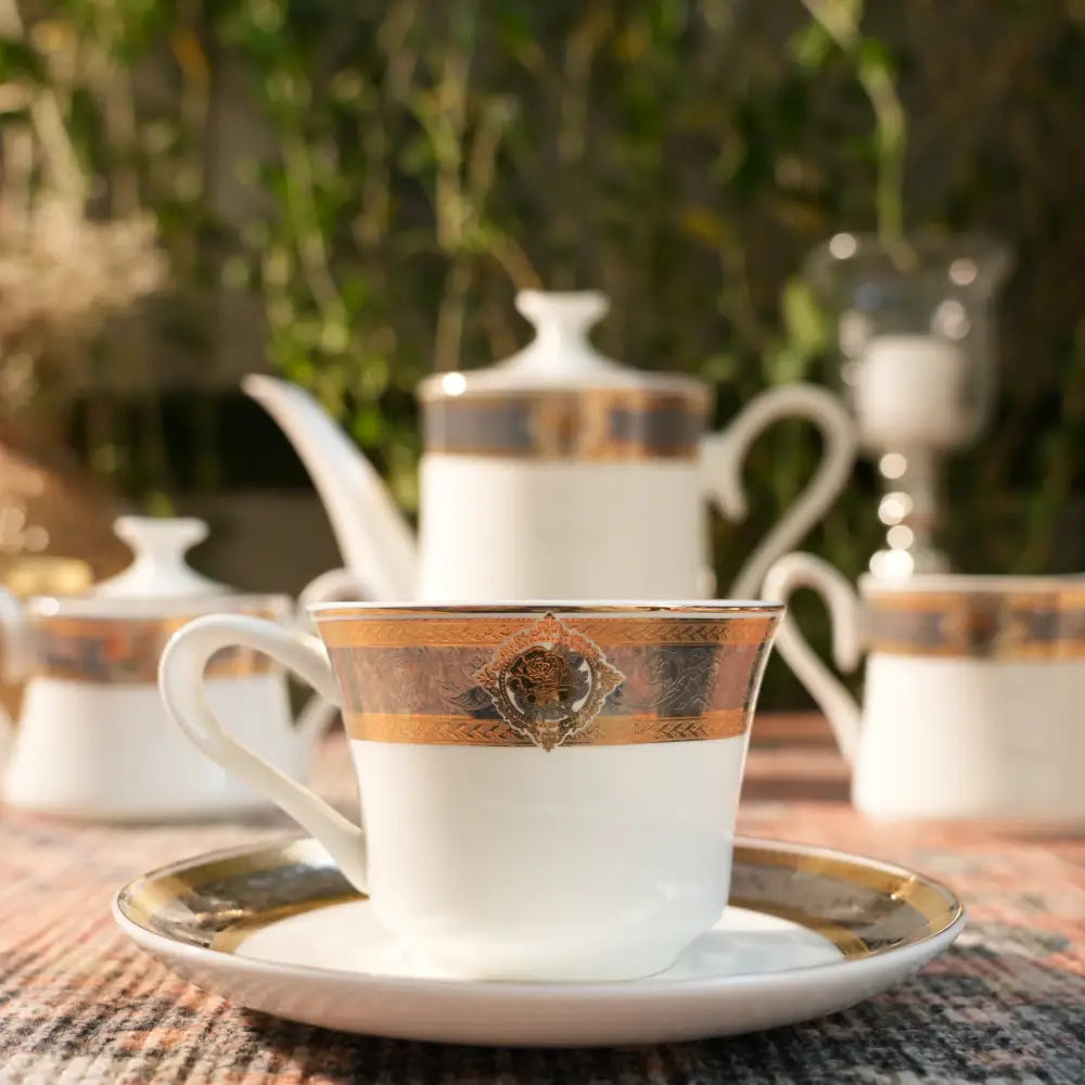 Aurora Blanc Tea Set – Pure White Elegance in Every Sip - Cup Saucer