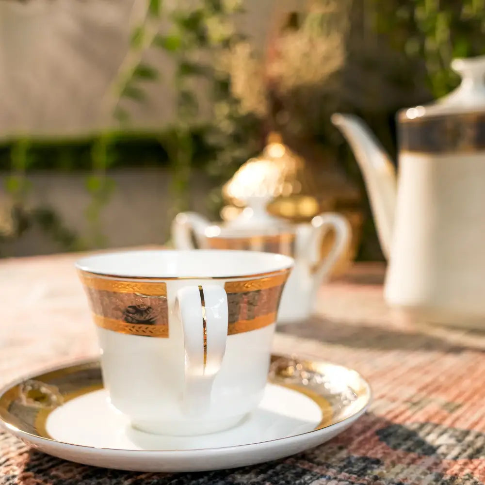 Aurora Blanc Tea Set – Pure White Elegance in Every Sip - Cup Saucer