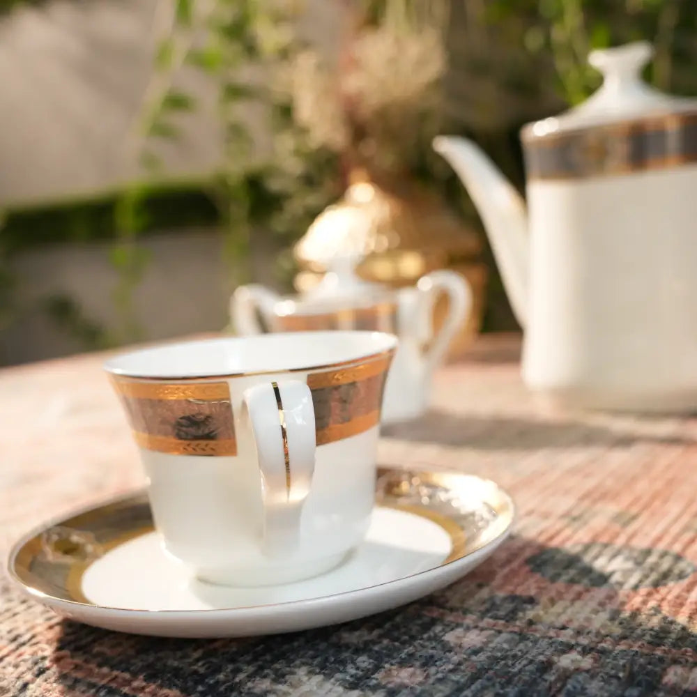 Aurora Blanc Tea Set – Pure White Elegance in Every Sip - Cup Saucer