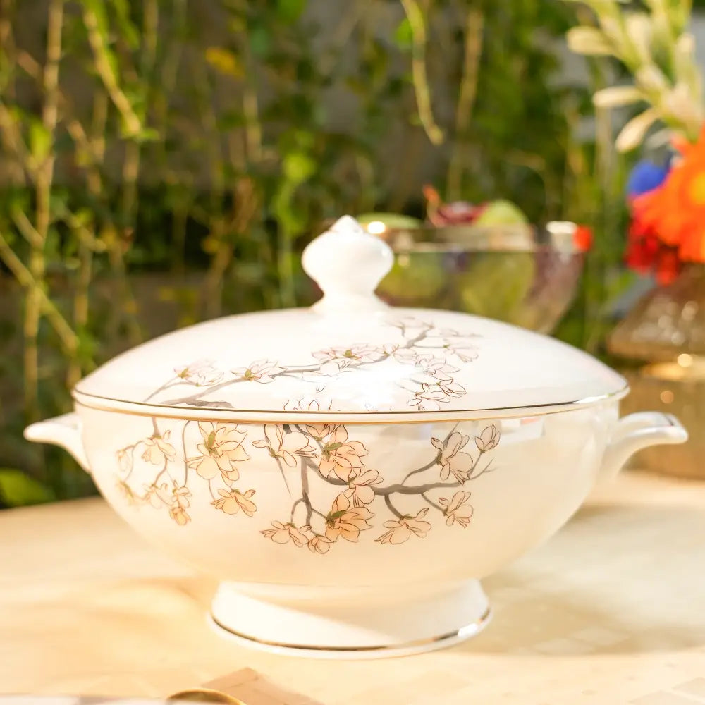 Avian Bloom Dinner Set – 35 & 48-Piece Bird & Floral Elegance - Dinner set