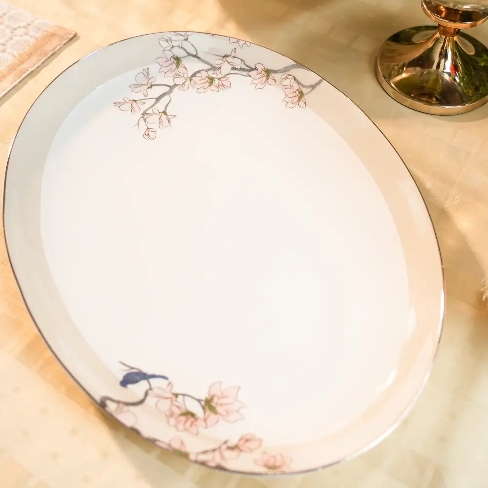 Avian Bloom Dinner Set – 35 & 48-Piece Bird & Floral Elegance - Dinner set