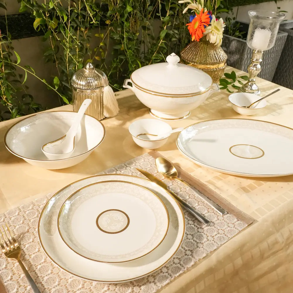 Avian Bloom Royale Dinner Set – 35 & 48-Piece Premium Elegance - Dinner set