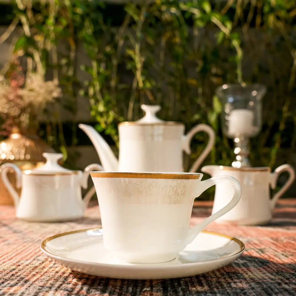 Avian Bloom Royale Premium Cup Saucer - 17 PCS TEA SET - Cup Saucer