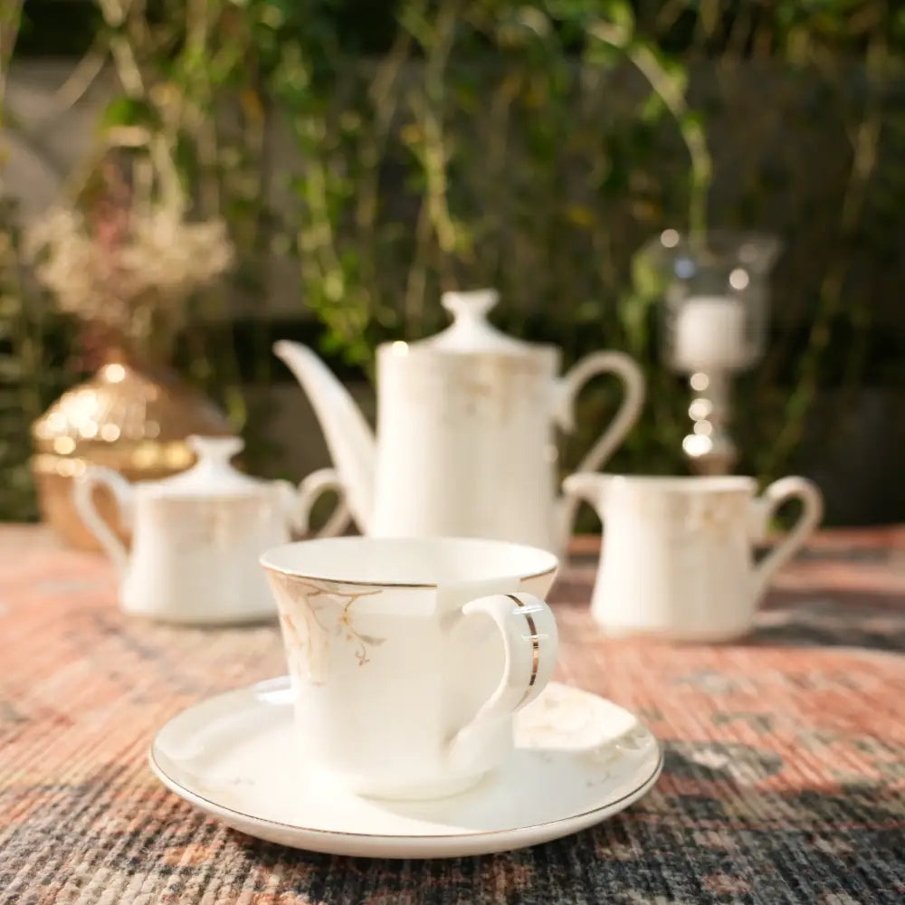Avian Bloom Royale Premium Cup & Saucer - 17 PCS TEA SET - Cup Saucer