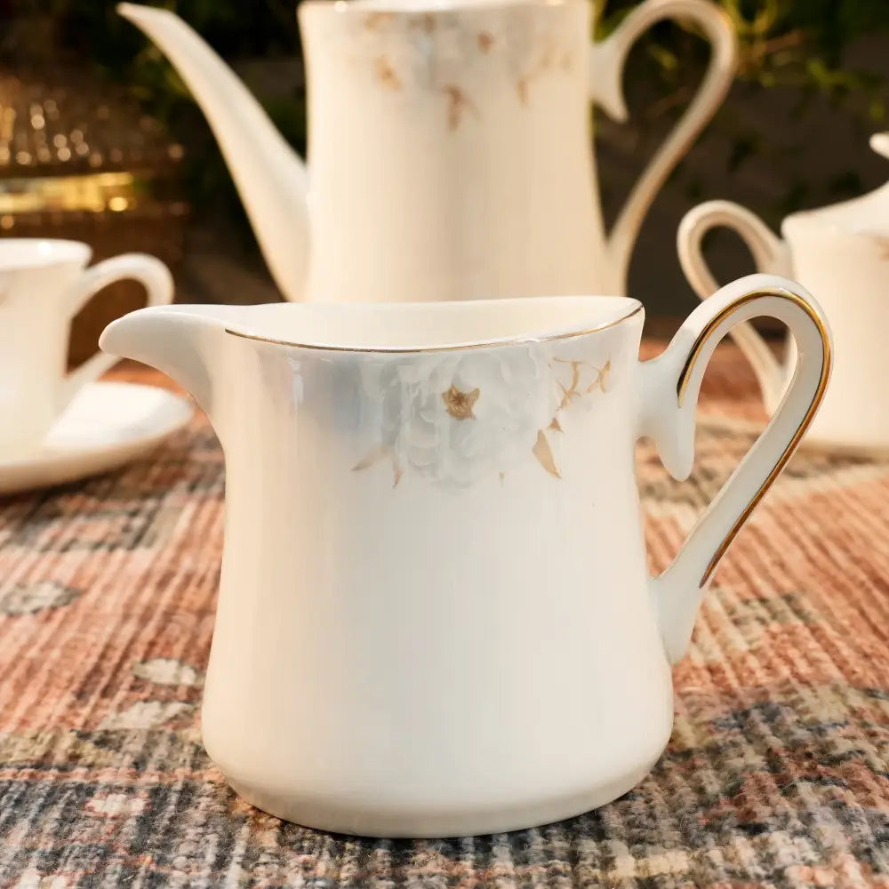 Blossom White Cup & Saucer – Elegant Floral Luxury - Dinner set