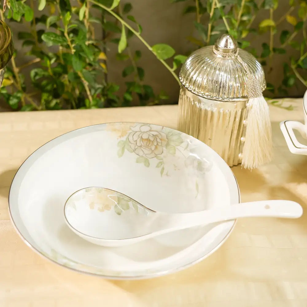 Celeste Bloom Dinner Set – 35 & 48-Piece Elegant Floral Collection - Dinner set
