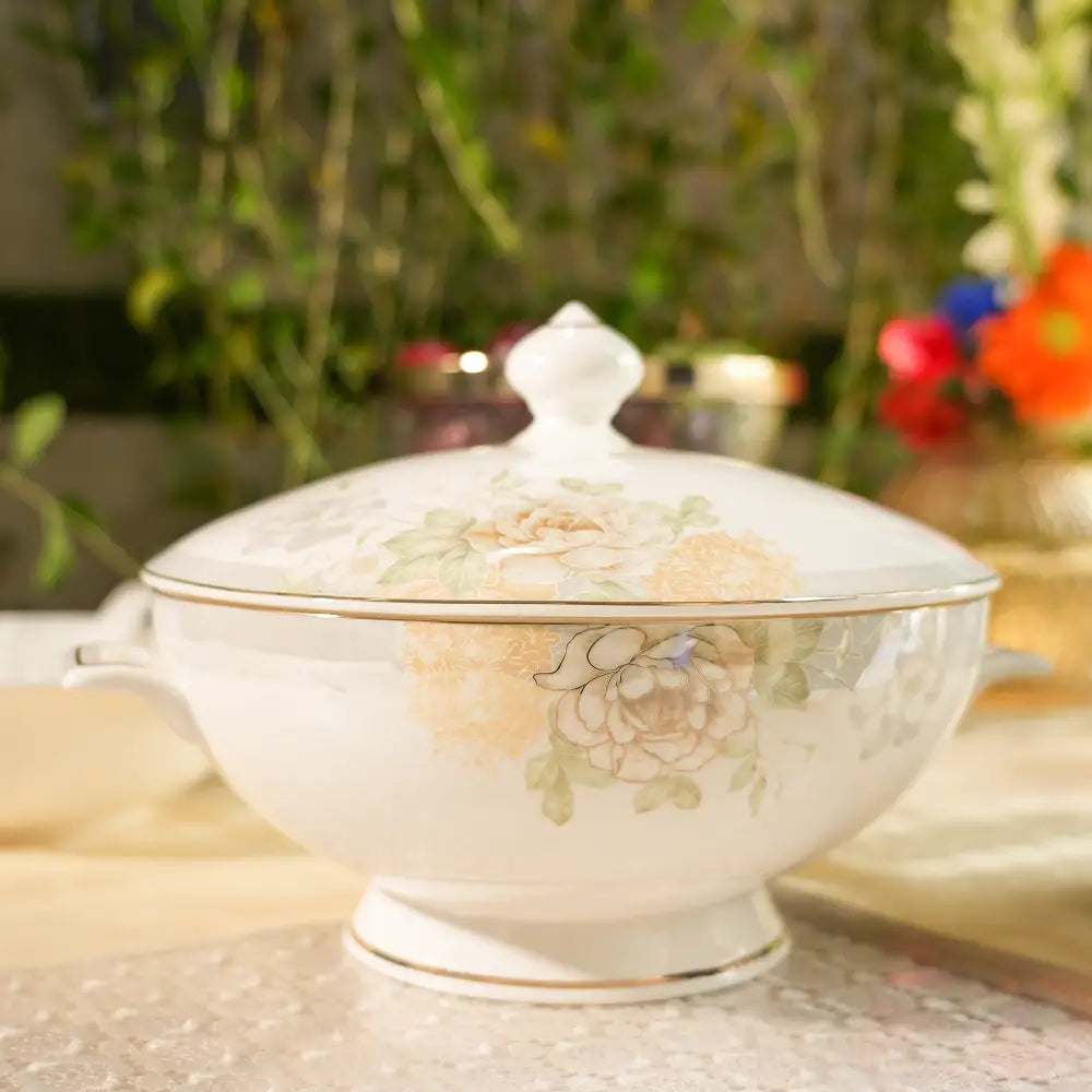 Celeste Bloom Dinner Set – 35 & 48-Piece Elegant Floral Collection - Dinner set