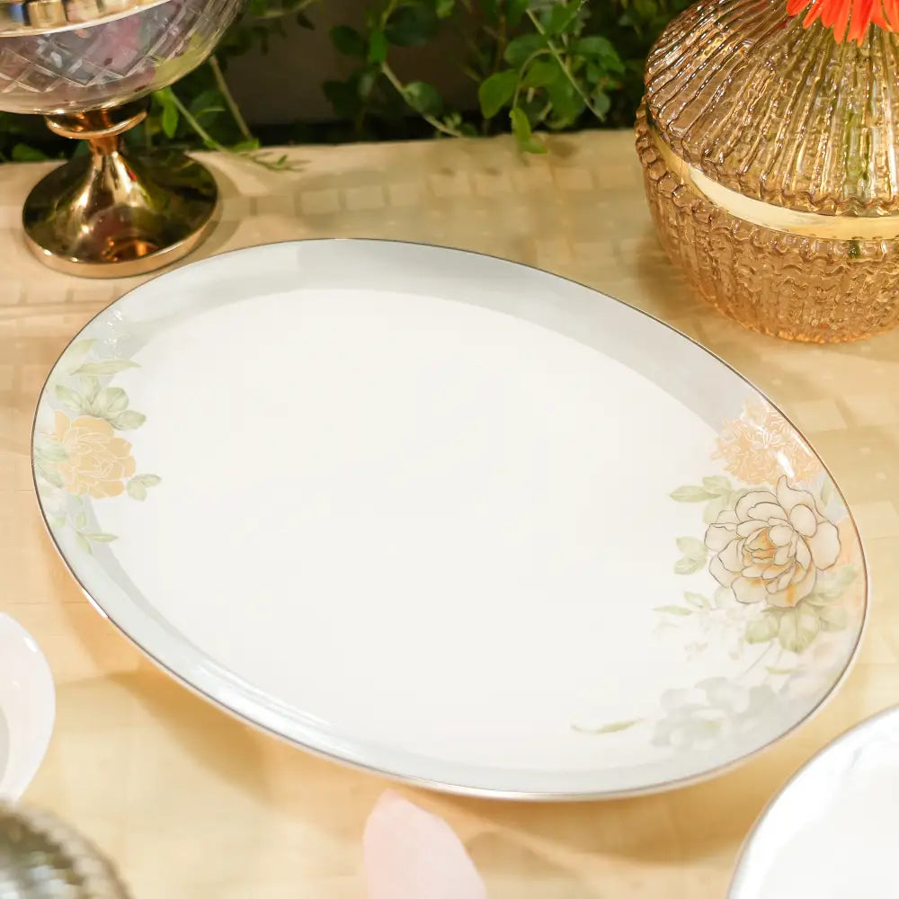 Celeste Bloom Dinner Set – 35 & 48-Piece Elegant Floral Collection - Dinner set