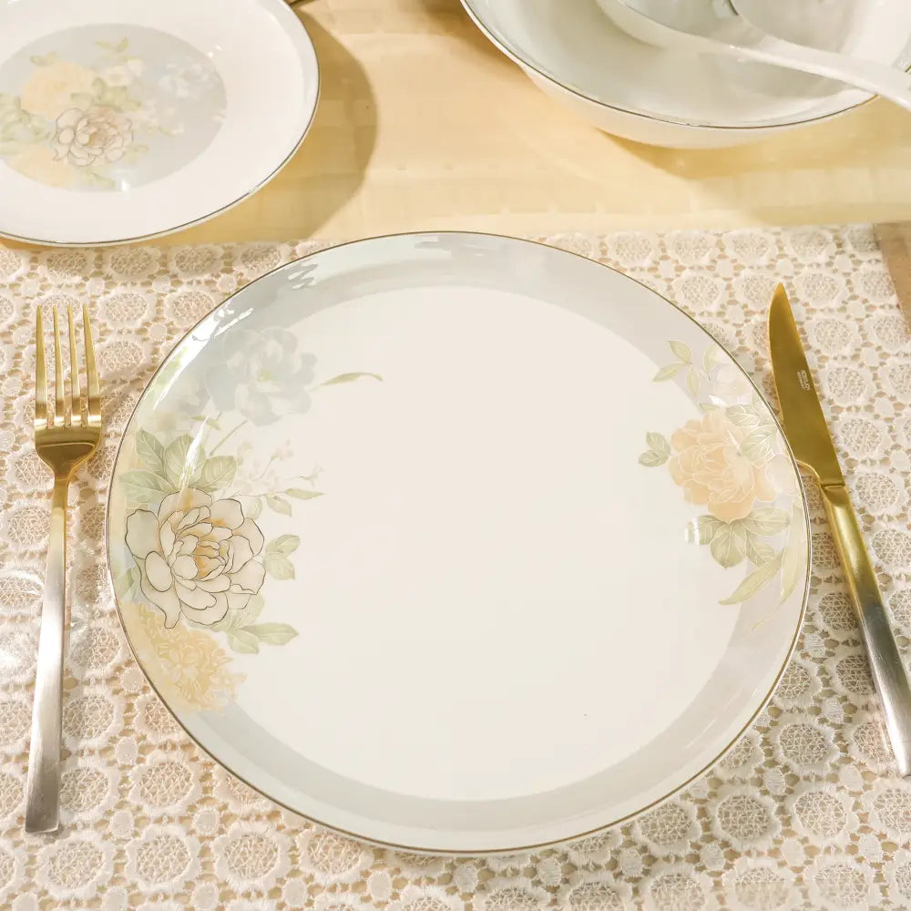 Celeste Bloom Dinner Set – 35 & 48-Piece Elegant Floral Collection - 35 PCS - Dinner set
