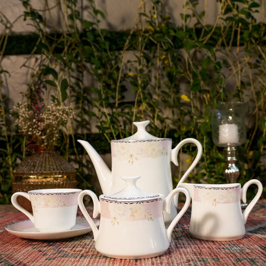 Celeste Royale Tea Set – White & Gold Cup & Saucer 01 - 12 PCS CUP SAUCER - Cup Saucer