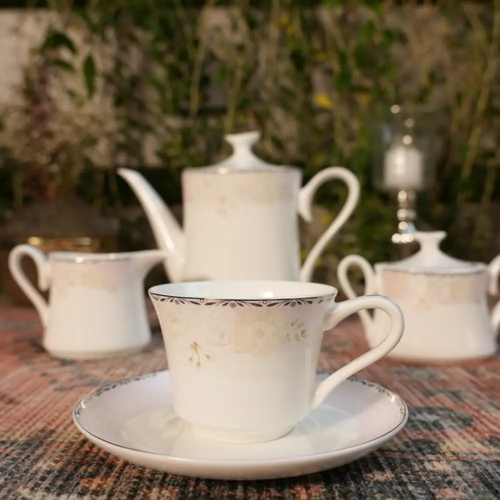 Celeste Royale Tea Set – White & Gold Cup & Saucer 01 - Cup Saucer