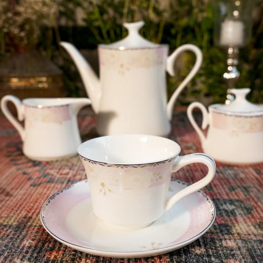 Celeste Royale Tea Set – White & Gold Cup & Saucer 01 - Cup Saucer