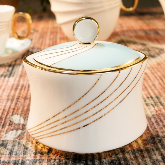 Luxurious Royal White and Gold Tea Set