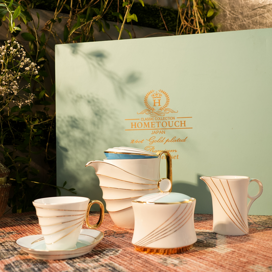 Luxurious Royal White and Gold Tea Set