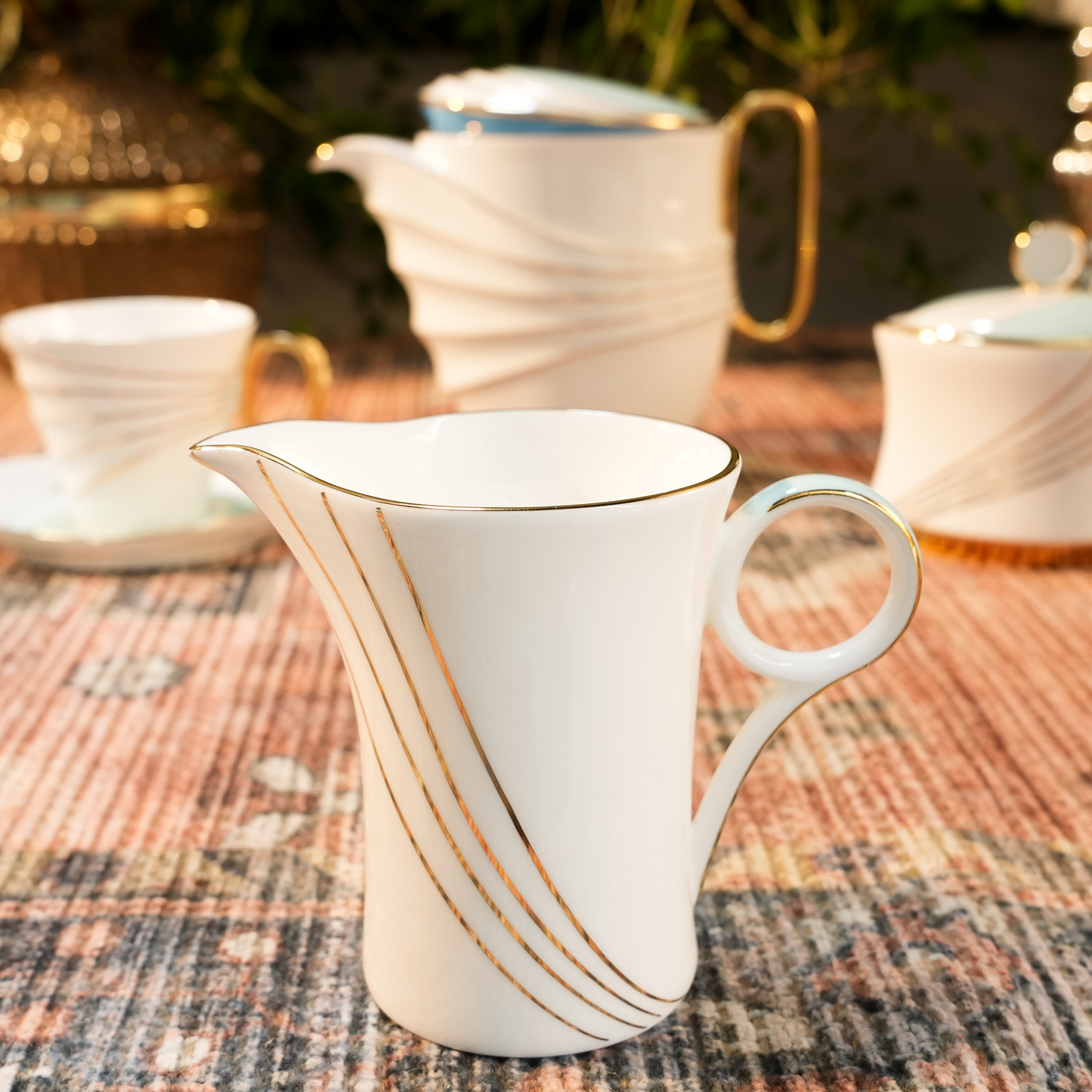 Luxurious Royal Blue Pure White and Gold Cup & Saucer Set