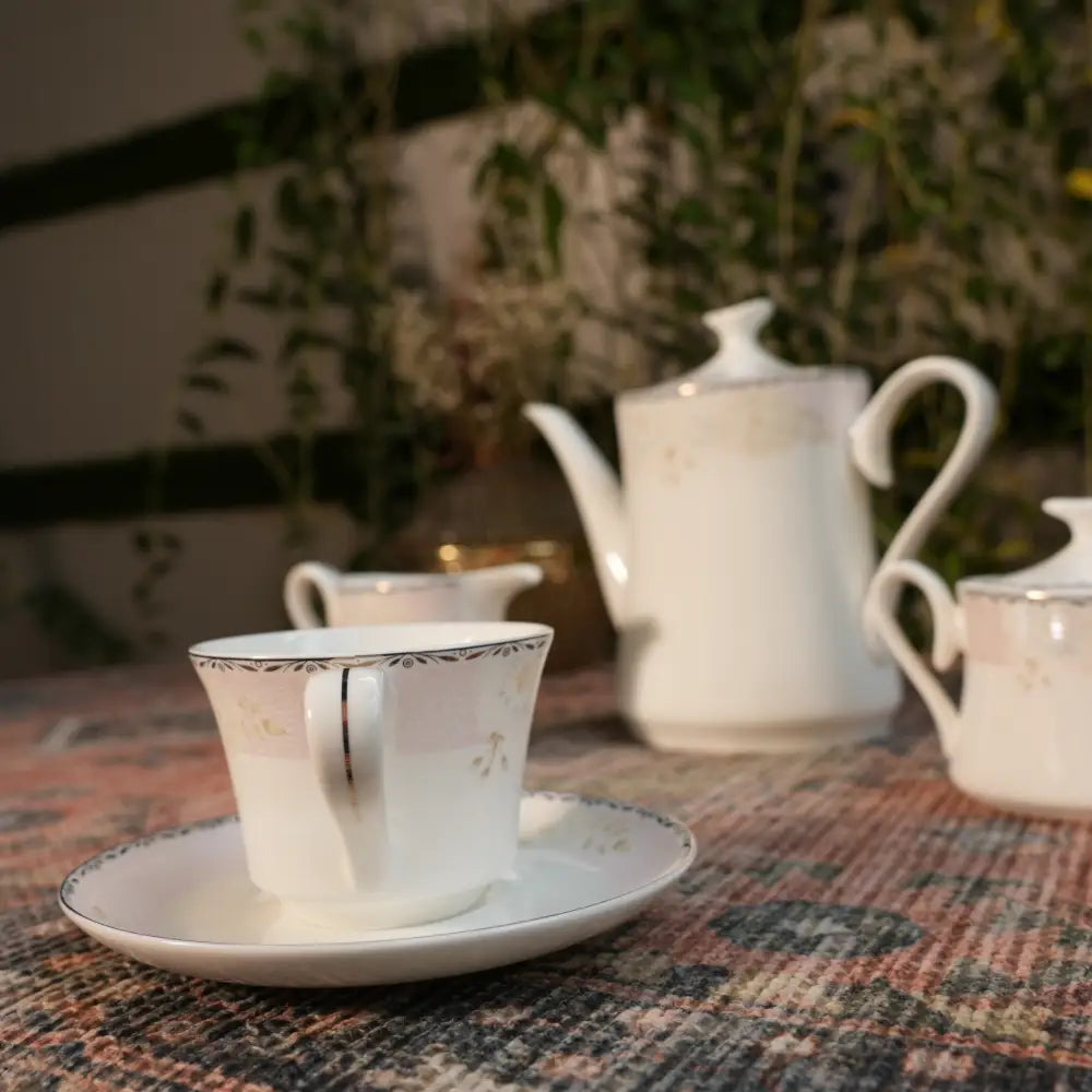 Eterna Blanc Tea Set – Timeless White Luxury Cup & Saucer - Cup Saucer