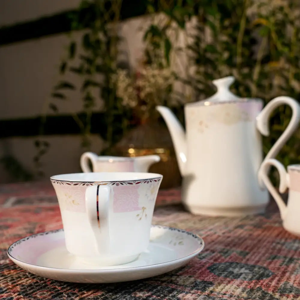 Eterna Blanc Tea Set – Timeless White Luxury Cup & Saucer - Cup Saucer