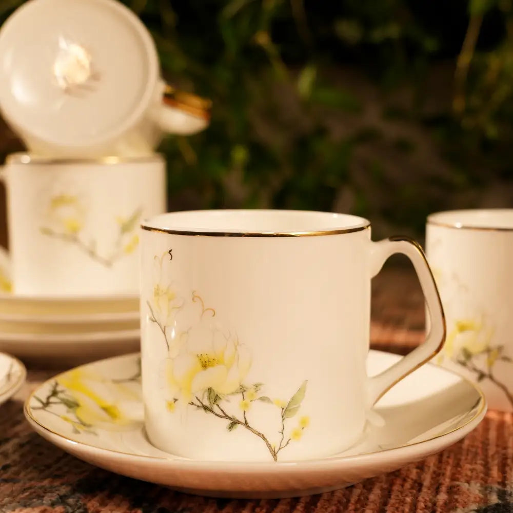 Marble Gold Cup & Saucer – A Perfect Blend of Luxury & Elegance - 12 PCS CUP SAUCER