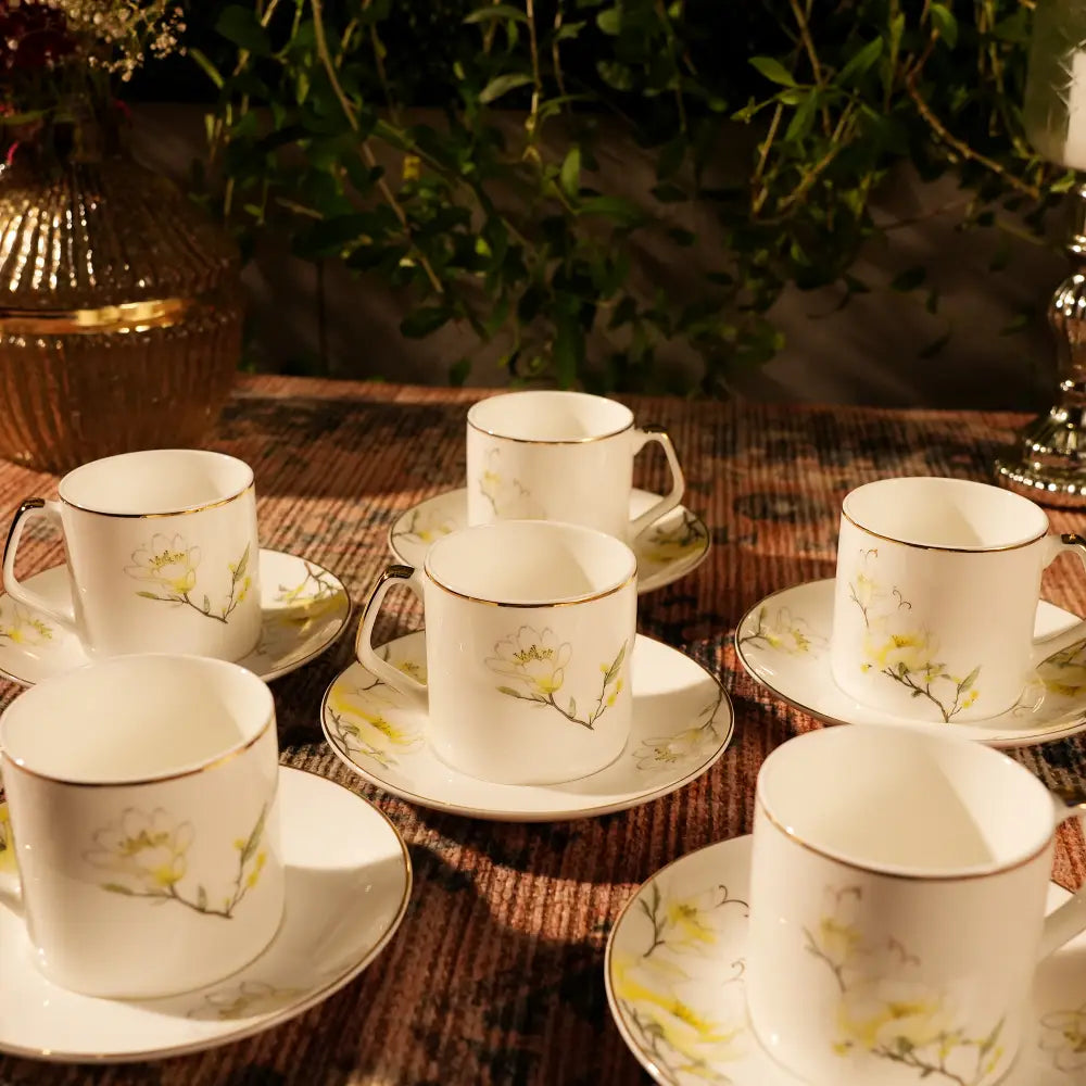 Marble Gold Cup & Saucer – A Perfect Blend of Luxury & Elegance - 17 PCS TEA SET