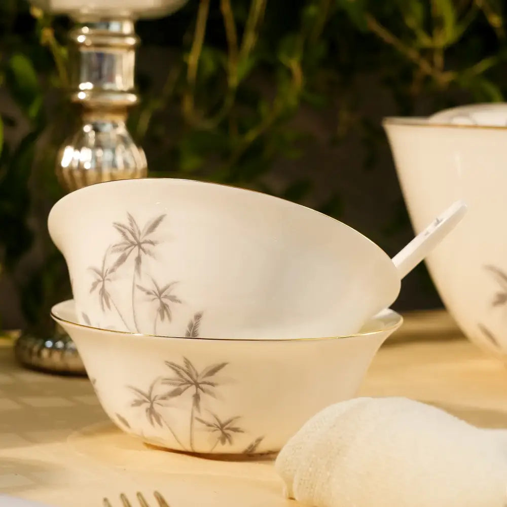 Misty Pine Grove Dinner set – Elegant Floral Tableware for Every Occasion - Dinner set