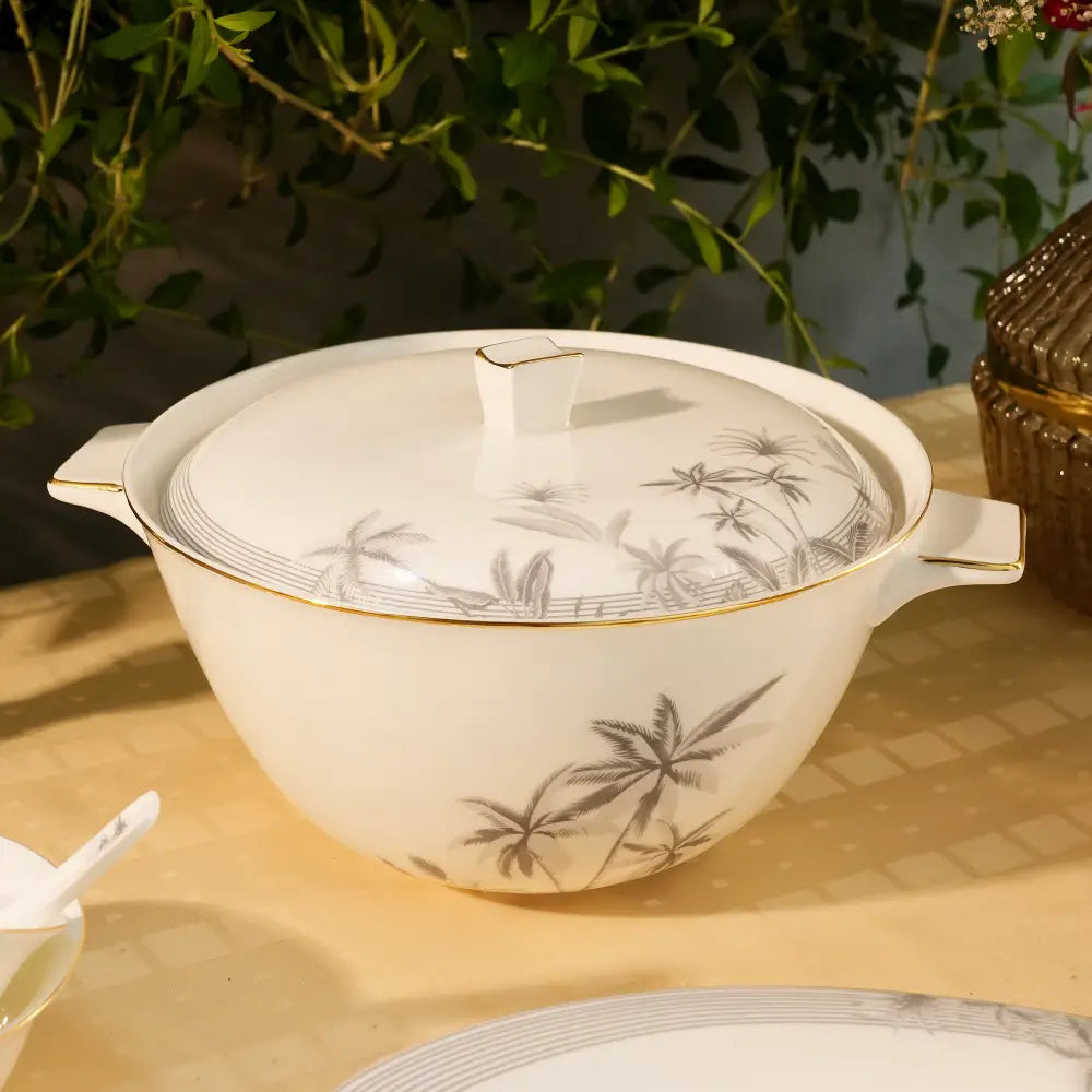 Misty Pine Grove Dinner set – Elegant Floral Tableware for Every Occasion - Dinner set