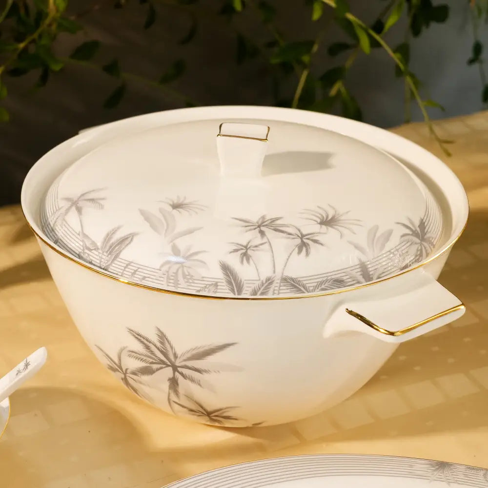 Misty Pine Grove Dinner set – Elegant Floral Tableware for Every Occasion - Dinner set