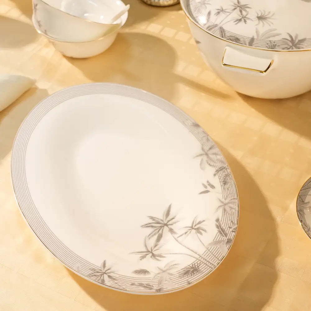 Misty Pine Grove Dinner set – Elegant Floral Tableware for Every Occasion - Dinner set