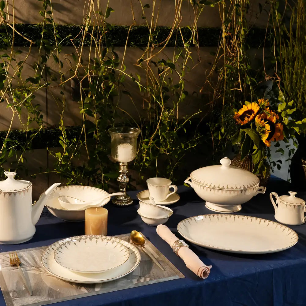 Moonlight Petal Grandeur Premium Dinner Set - Dinner set