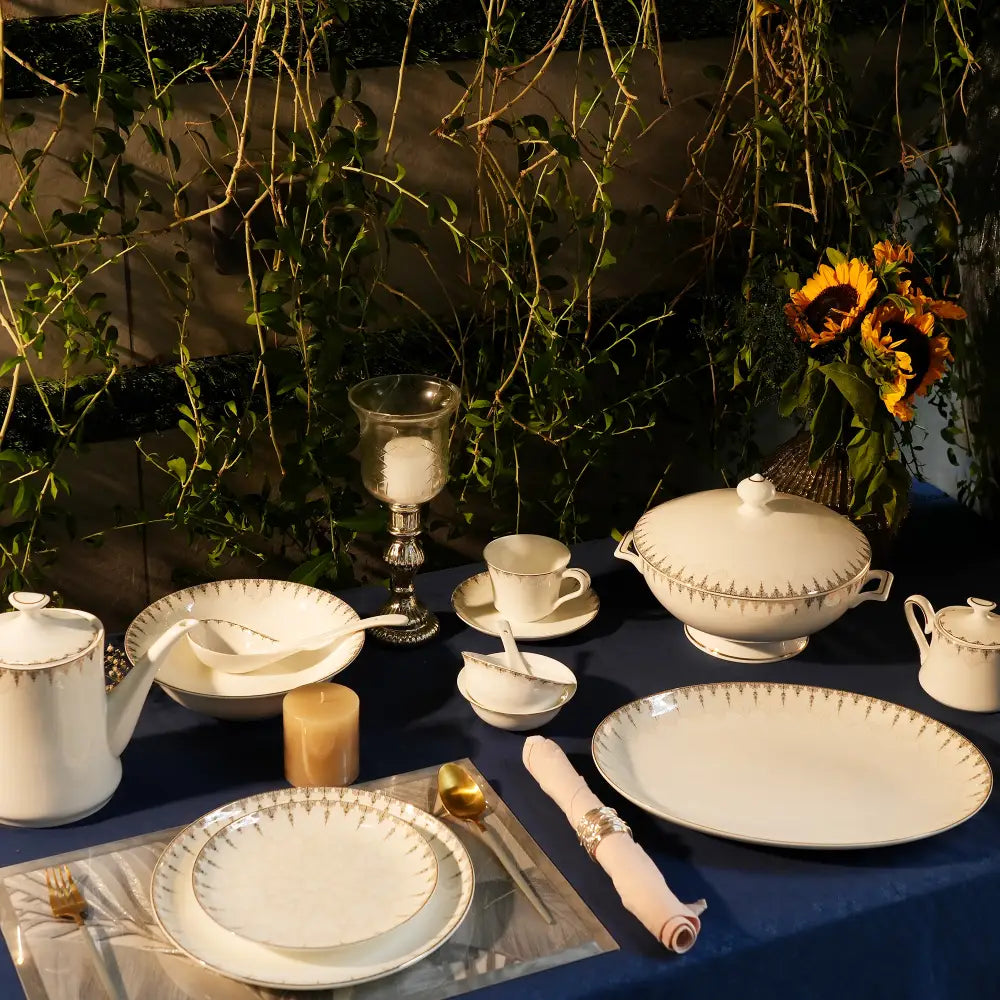 Moonlight Petal Grandeur Premium Dinner Set - Dinner set