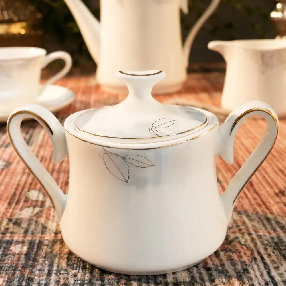 New Leaf Design Cup & Saucer – Elegant & Premium Quality - 12 PCS CUP SAUCER - Cup Saucer