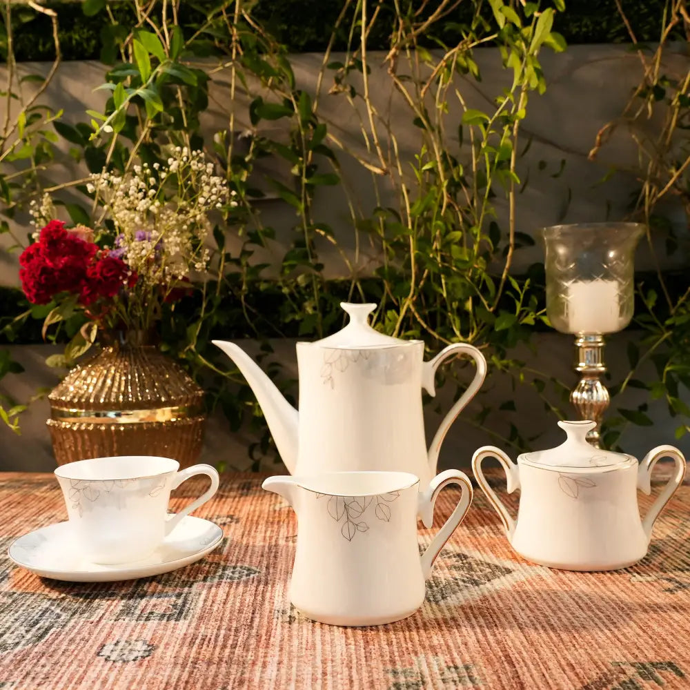 New Leaf Design Cup & Saucer – Elegant & Premium Quality - Cup Saucer
