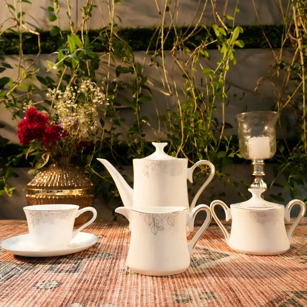 New Leaf Design Cup & Saucer – Elegant & Premium Quality - Cup Saucer
