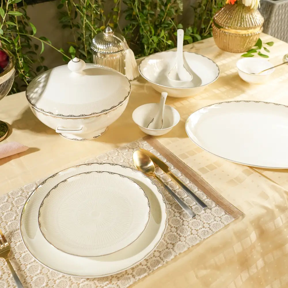 Opulent Aura Dinner Set – 35 & 48-Piece Luxe Collection - Dinner set