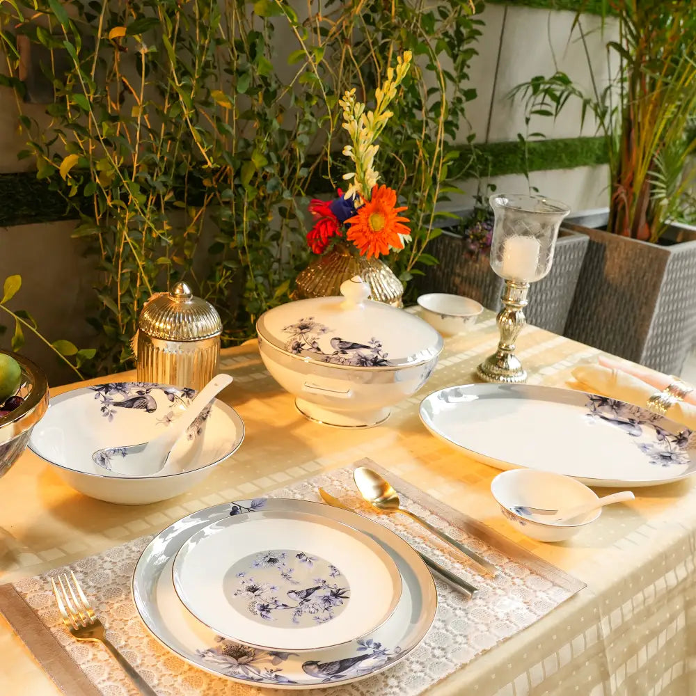 Premium Birds Design Dinner Set – 35 & 48 Pcs Luxury Collection - Dinner set