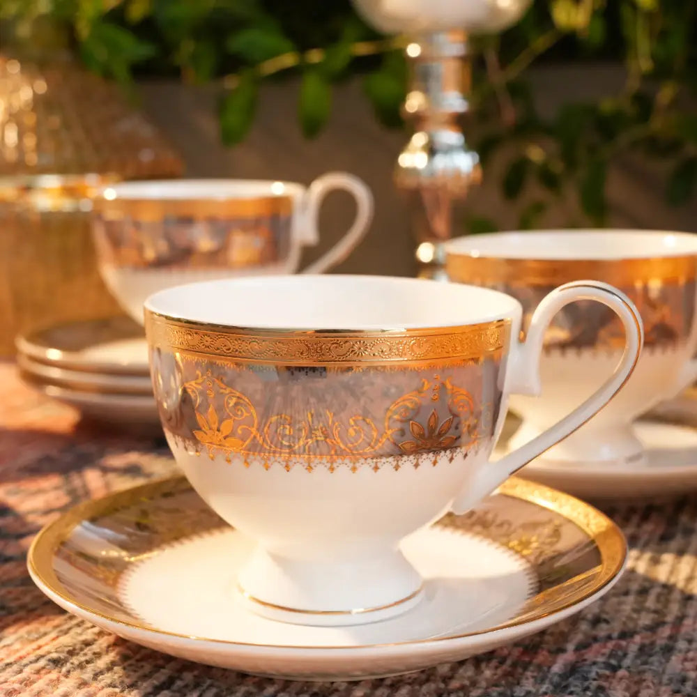 Premium Gold Tea Set – Luxurious & Elegant Design for a Royal Experience - Cup Saucer