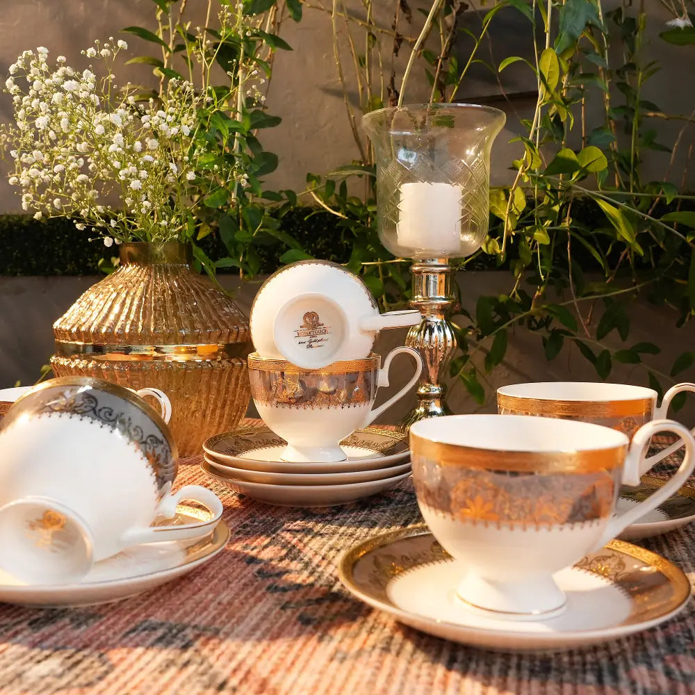 Premium Gold Tea Set – Luxurious & Elegant Design for a Royal Experience - Cup Saucer