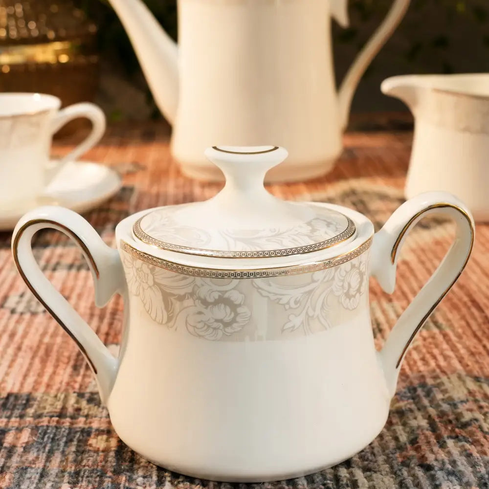 Premium White Cup & Saucer Set – Elegant Floral Design for a Luxurious Tea Experience - 12 PCS CUP SAUCER - Cup Saucer