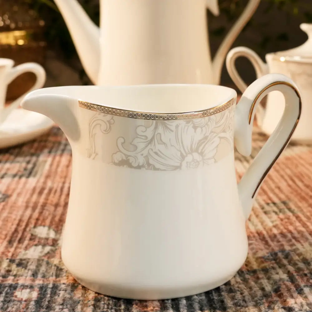 Premium White Cup & Saucer Set – Elegant Floral Design for a Luxurious Tea Experience - Cup Saucer