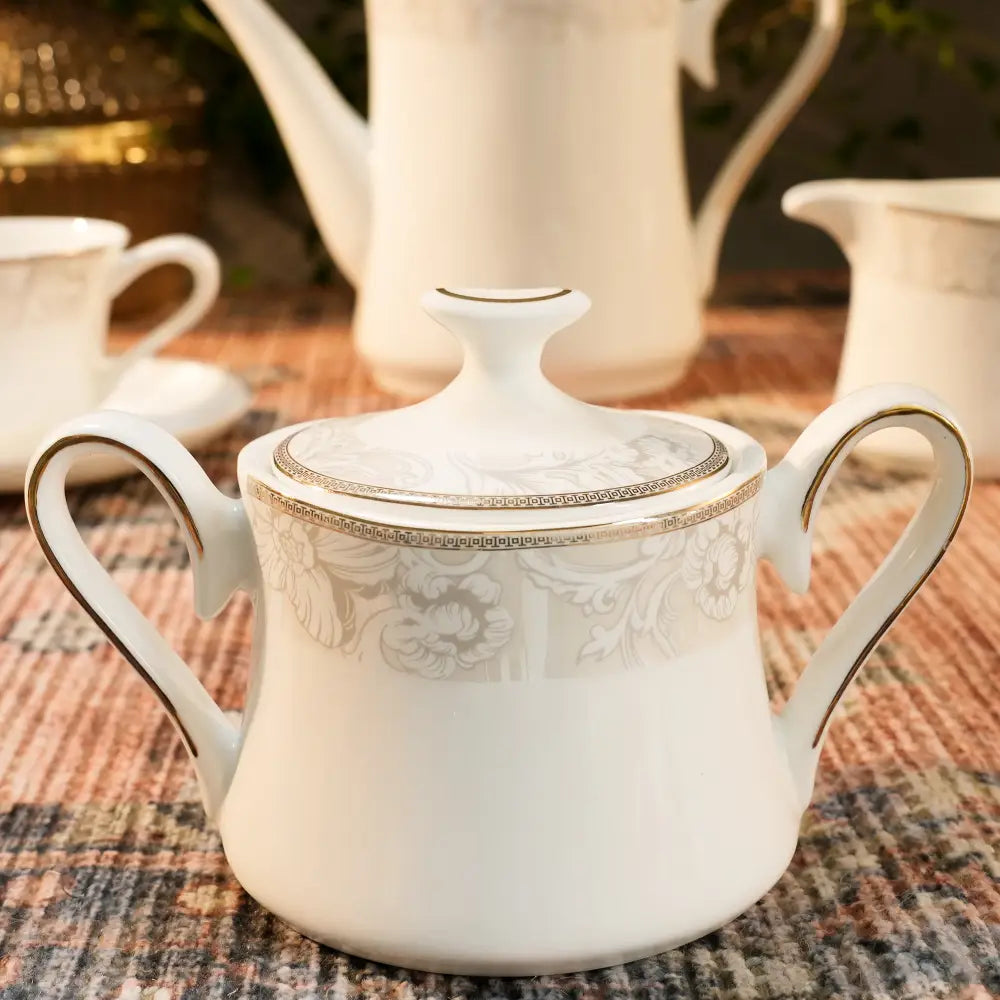 Premium White Cup & Saucer Set – Elegant Floral Design for a Luxurious Tea Experience - Cup Saucer