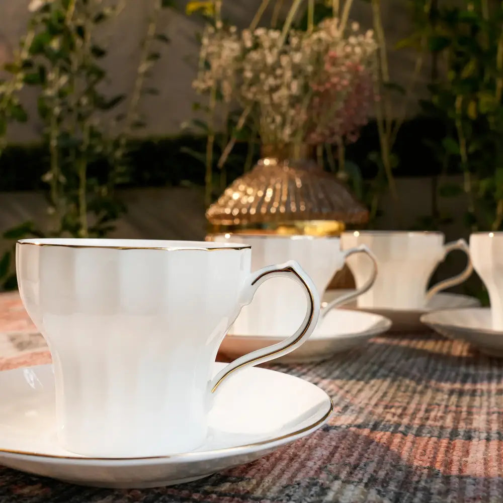 Premium White Tea Set – Elegant & Unique Design for a Luxurious Experience - Cup Saucer