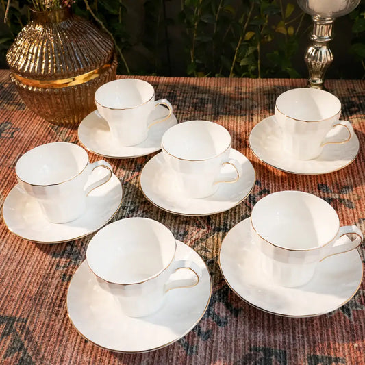 Premium White Tea Set – Elegant & Unique Design for a Luxurious Experience - Cup Saucer