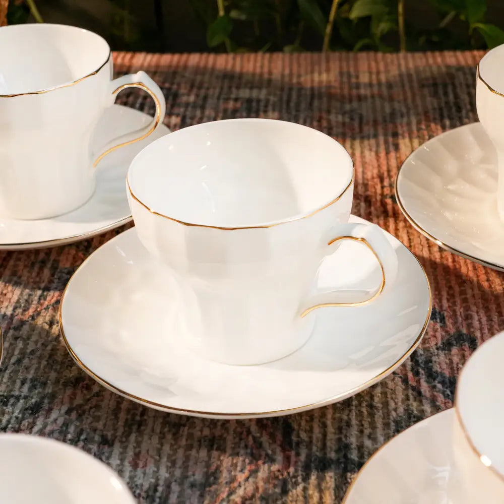 Premium White Tea Set – Elegant & Unique Design for a Luxurious Experience - Cup Saucer