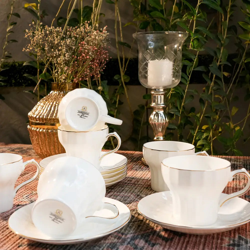 Premium White Tea Set – Elegant & Unique Design for a Luxurious Experience - Cup Saucer